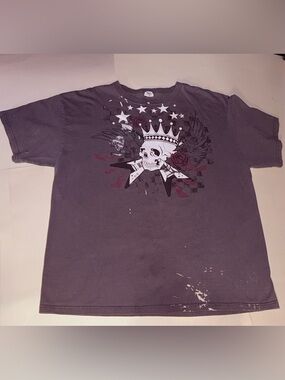 Vintage Delta Pro Weight Thrashed Skull Guitar Tee XL